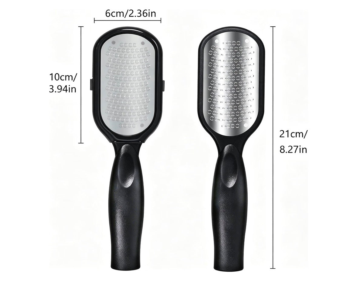 Foot File & Foot Scrubber for Feet, Stainless Steel Foot Callus Remover for Dead & Hard Skin, Gentle Foot Rasp Durable Pedicure Tool Feet Scraper for Wet & Dry Use.