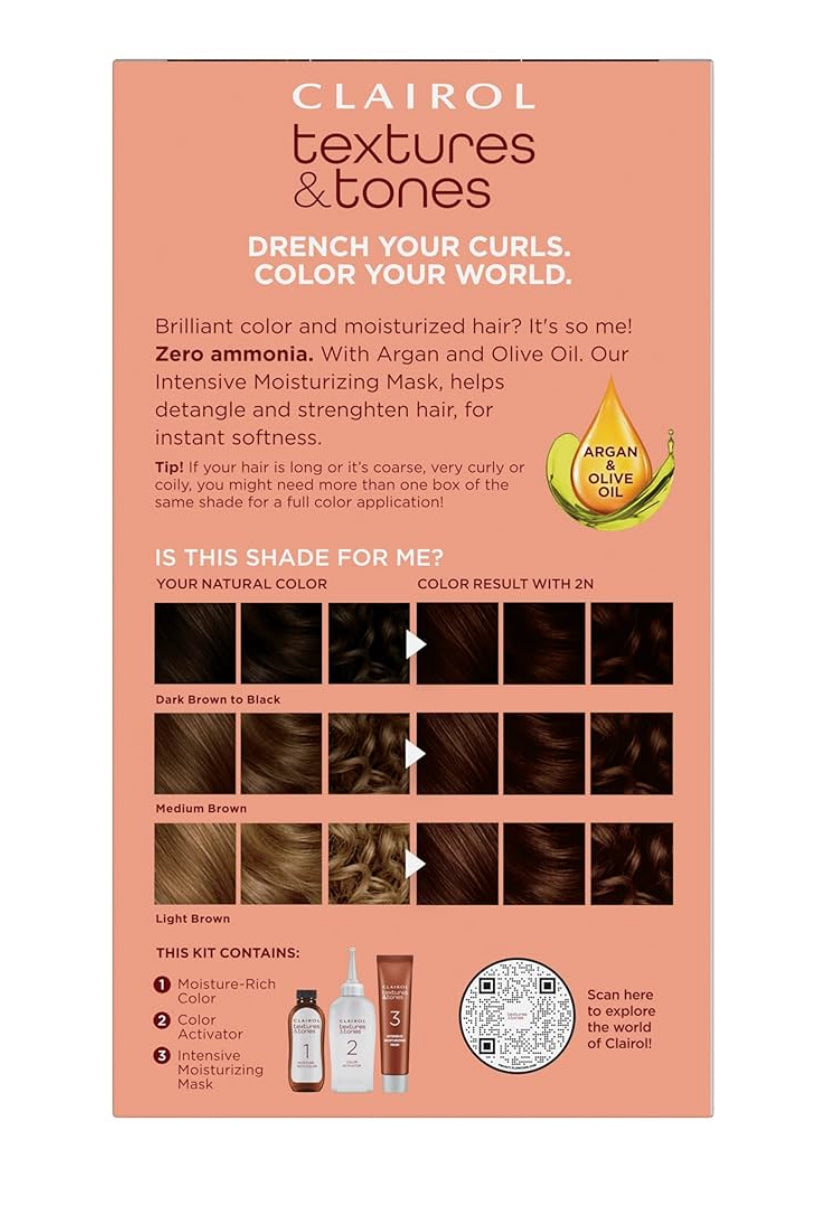 Clairol Texture & Tones Dark Brown 2N