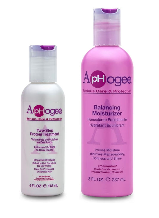 Aphogee Two-Step Protein Treatment (4 fl oz) & Balancing Moisturizer (8 fl oz)