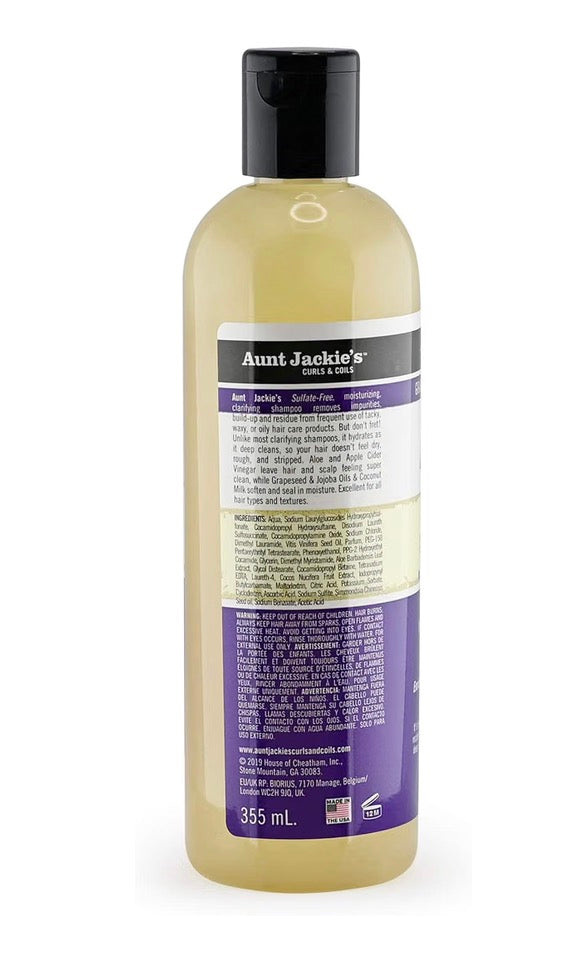 Aunt Jackie's Grapeseed Power Wash Intense Moisture Clarifying Shampoo, 12oz.