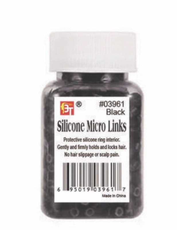 BT Silicone MicroLink Hair Extension Beads 500pcs Black
