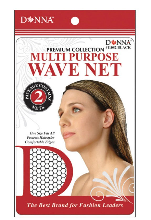 Donna Multi Purpose Wave Nets, Black 2pcs