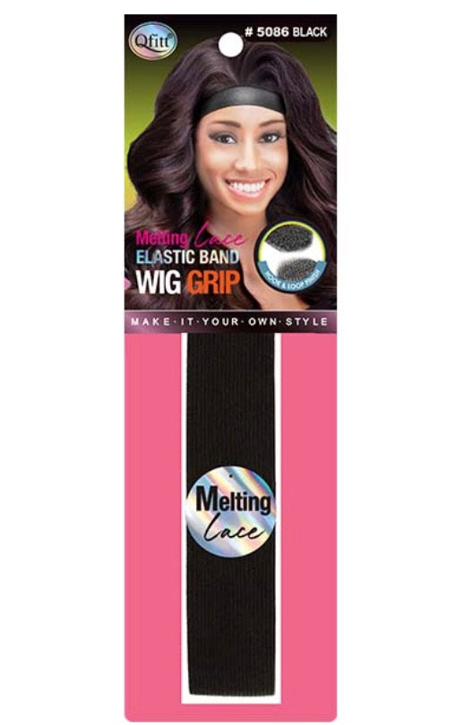 Qfitt Melting Lace Elastic Wig Grip Band Black 1-1/8x22"