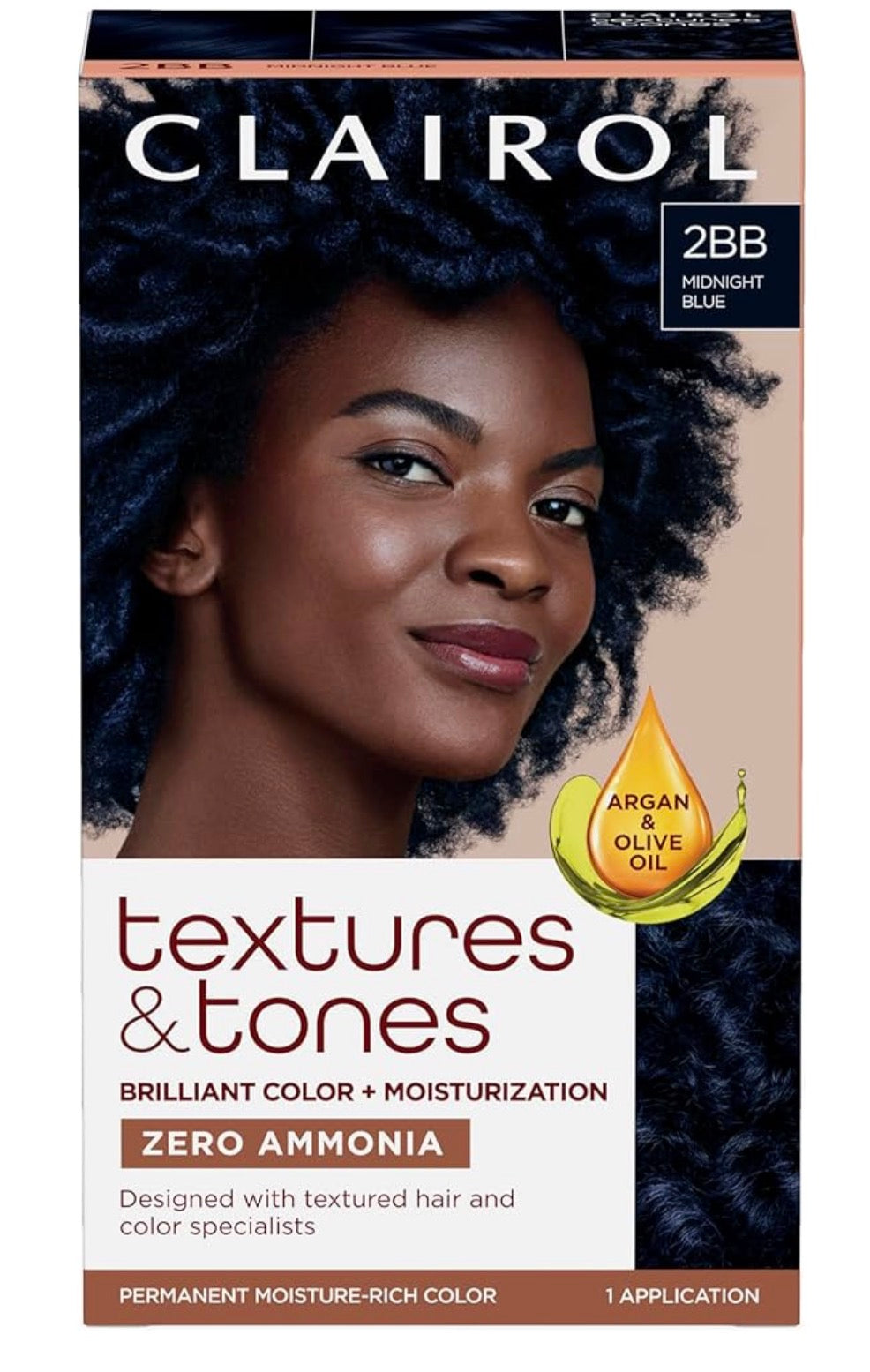 CLAIROL TEXTURES&TONES 2BB MIDNIGHT BLUE HAIR COLOR.