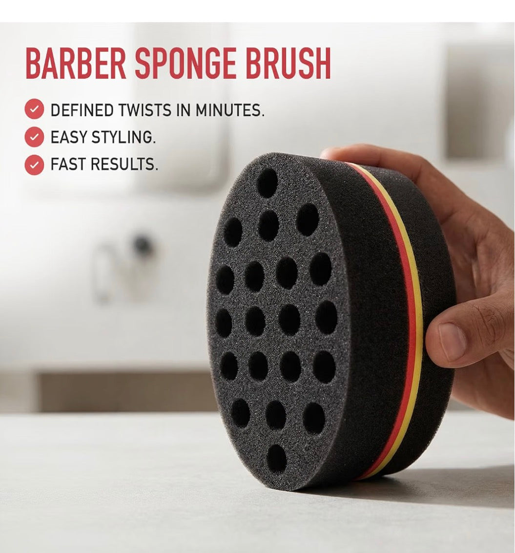 Black Barber Hair Brush Sponge, Barber Tool for Dreads Afro Locs Curl Coil