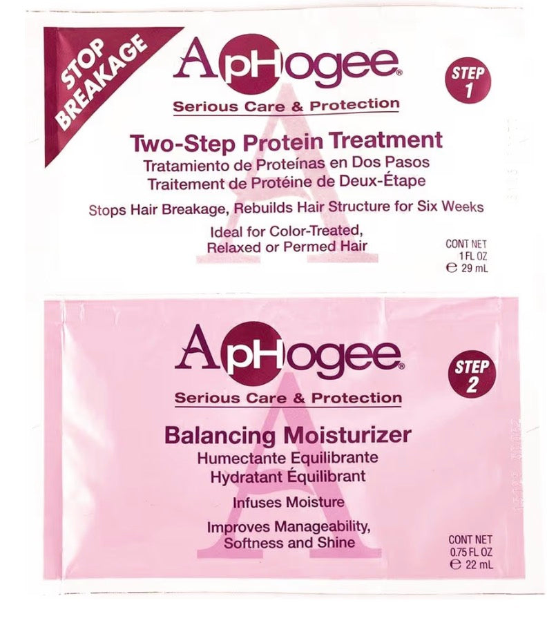 ApHogee Two-Step Protein Treatment & Balancing Moisturizer Packet 1oz & 0.75oz