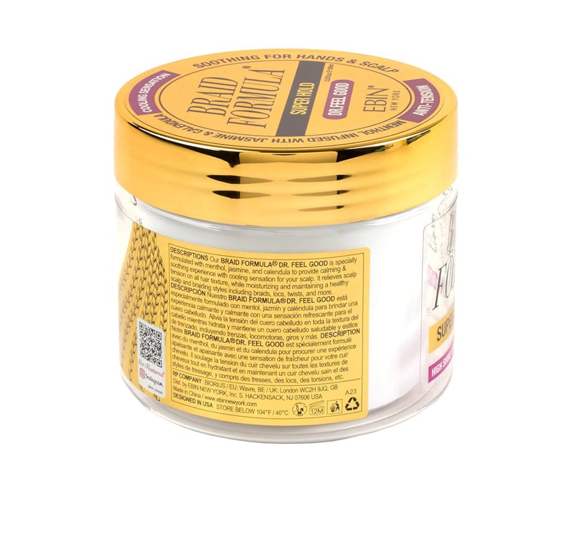 Ebin New York Braid Formula Dr. Feel Good Super Hold, 6.35fl. oz