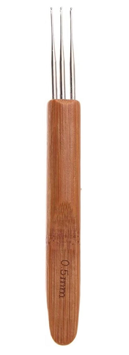 Bamboo Triple Dreadlocks Crochet Needle 0.75MM