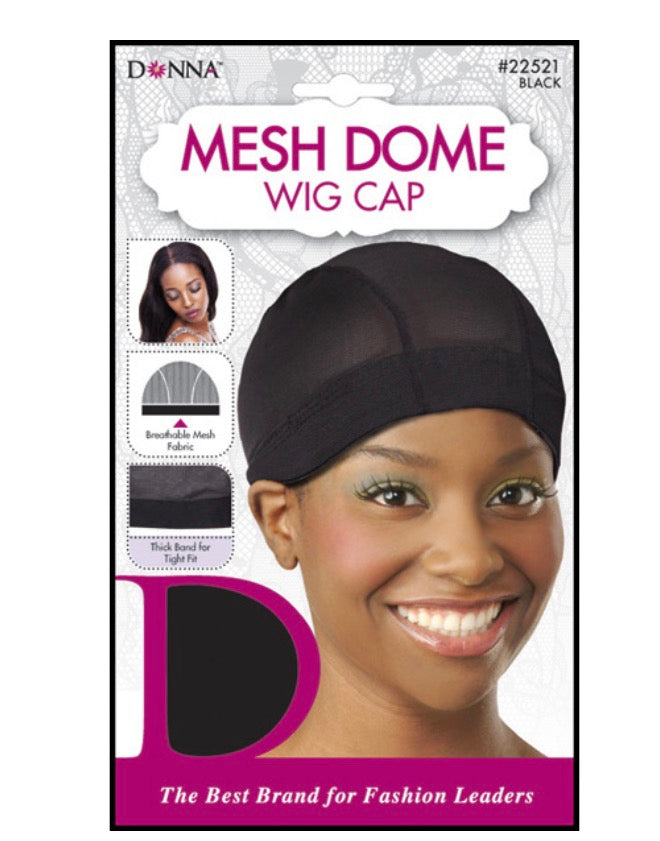 Donna Mesh Dome Wig Cap Black