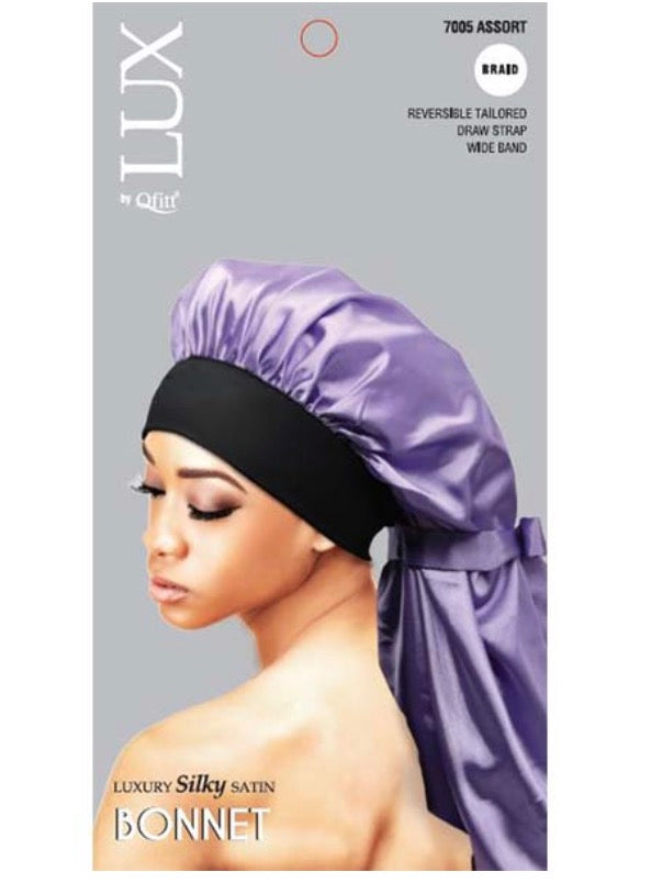 LUX By Qfitt Silky Satin Braid Bonnet Assorted Colors