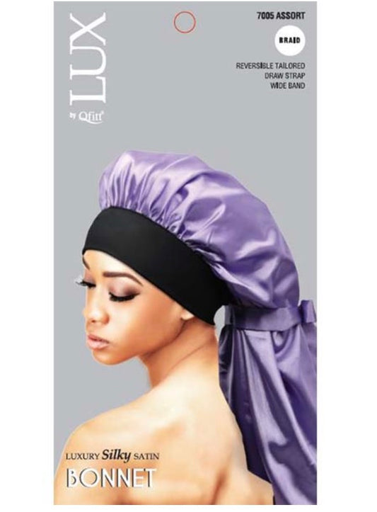 LUX By Qfitt Silky Satin Braid Bonnet Assorted Colors
