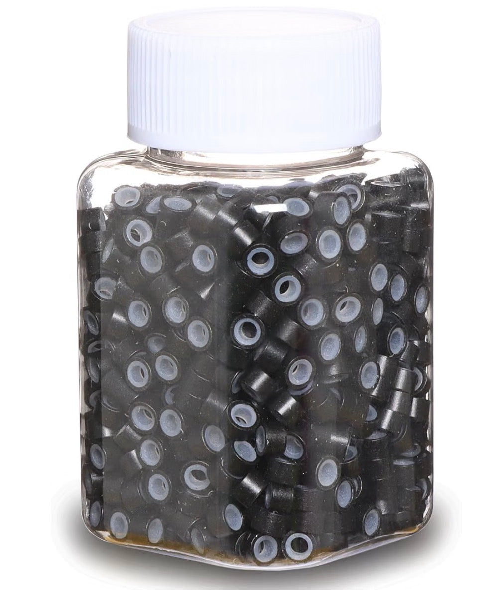 BT Silicone MicroLink Hair Extension Beads 500pcs Black