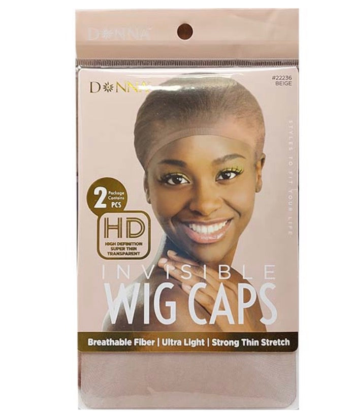 Donna HD Invisible Wig Caps, Beige 2pcs