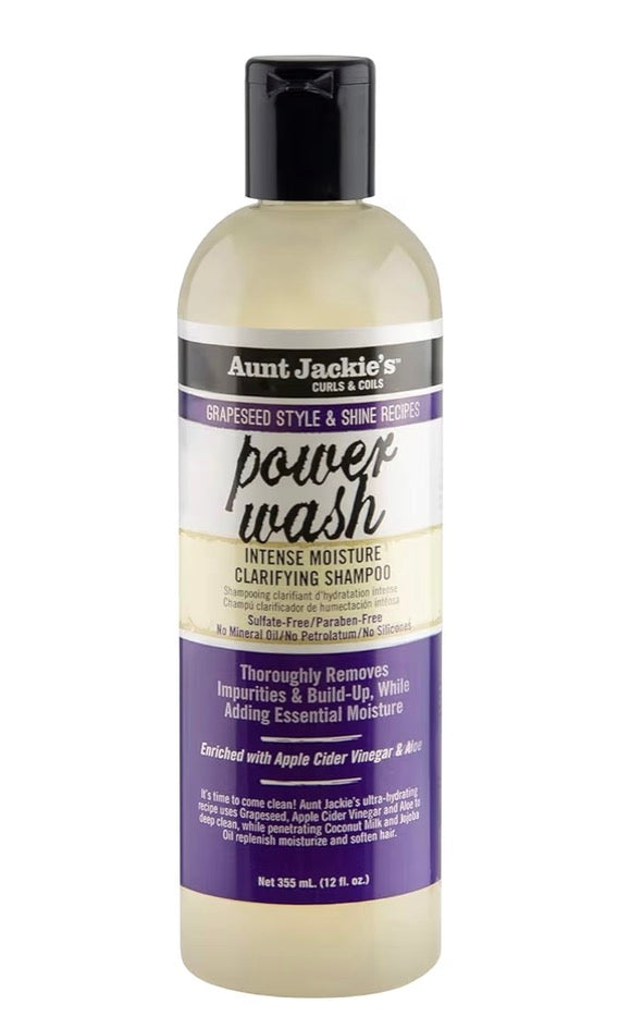 Aunt Jackie's Grapeseed Power Wash Intense Moisture Clarifying Shampoo, 12oz.