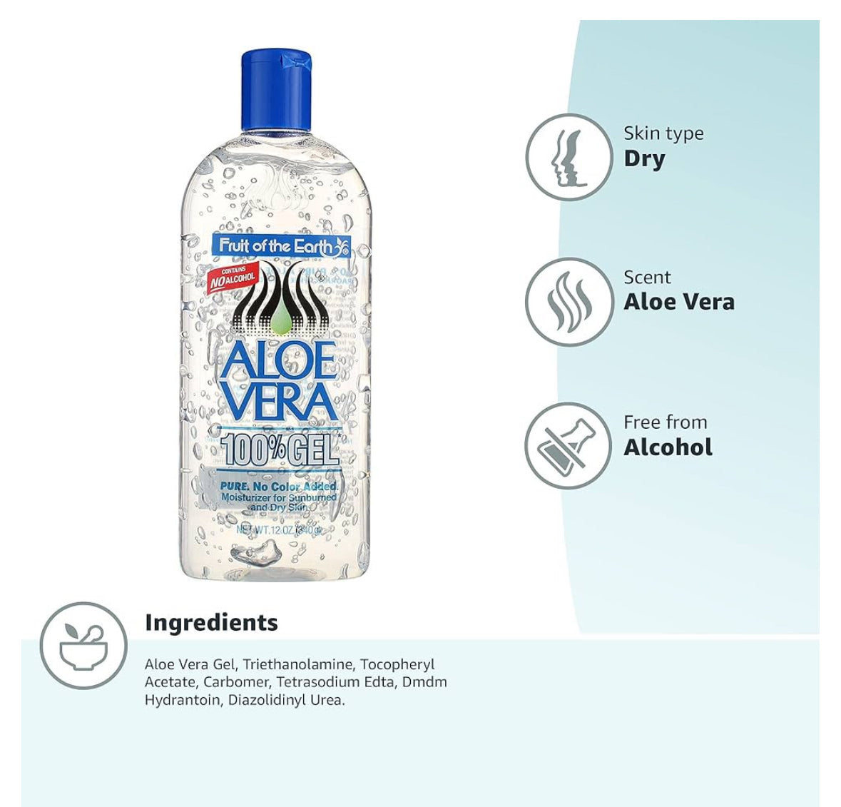 Fruit of the Earth Aloe Vera 100% Gel, 12 oz