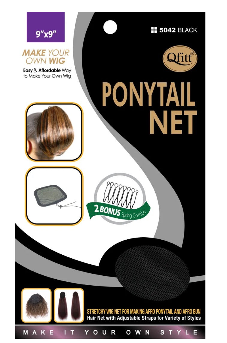 Qfitt Make Your Own Wig Ponytail Mesh Net Black