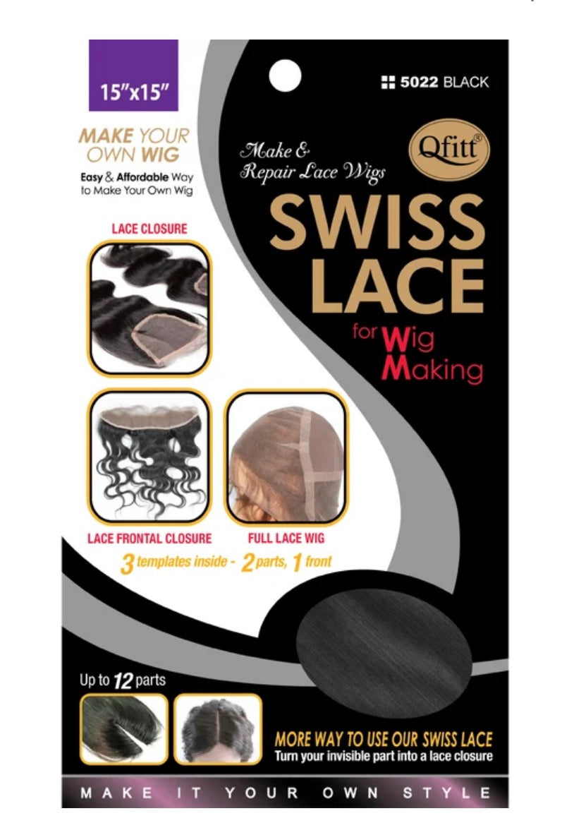 Qfitt Make Your Own Wig-Swiss Lace Net Black