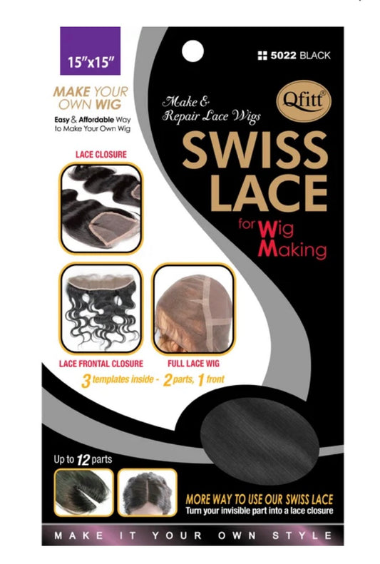 Qfitt Make Your Own Wig-Swiss Lace Net Black