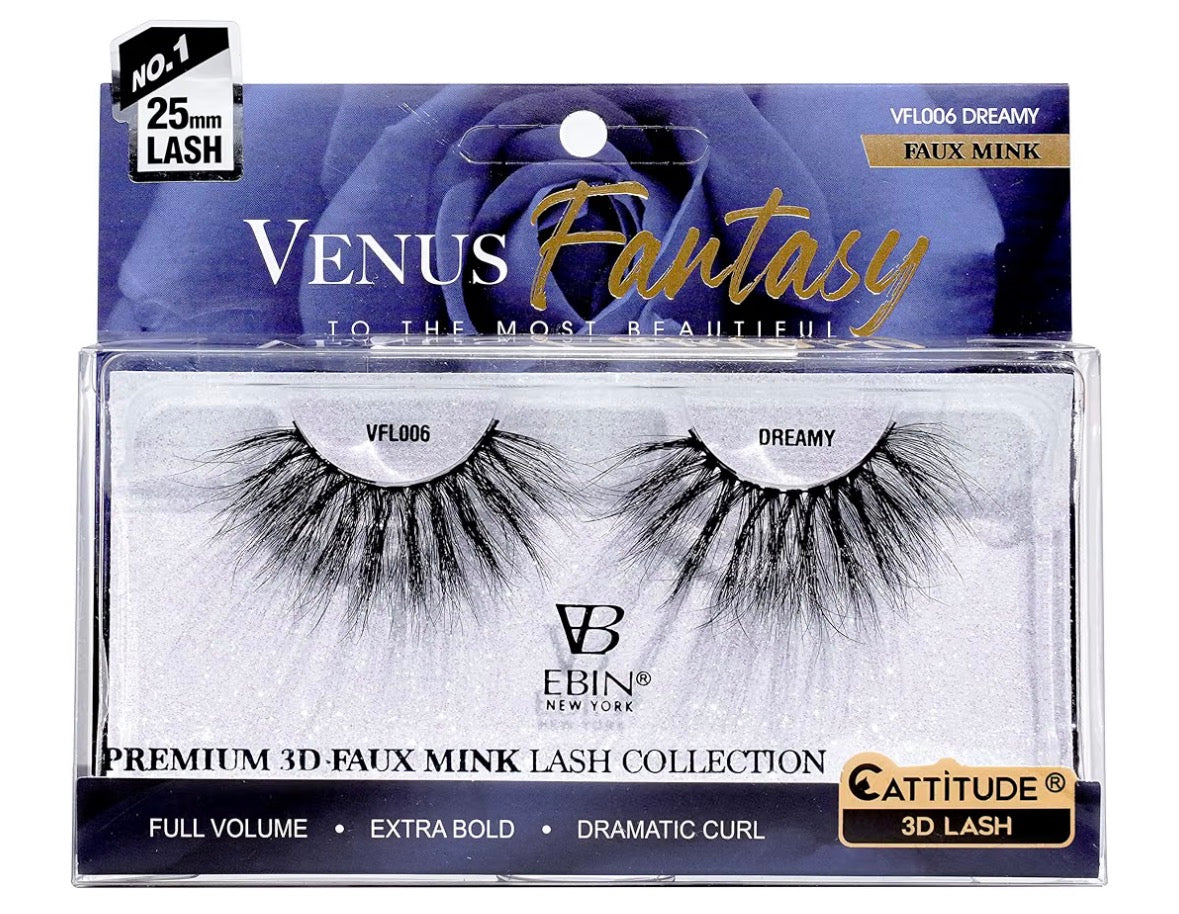 Ebin CATTITUDE 3D LASHES Venus Fantasy | 25mm Faux Mink Lashes-DREAMY