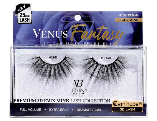 Ebin CATTITUDE 3D LASHES Venus Fantasy | 25mm Faux Mink Lashes-DREAMY