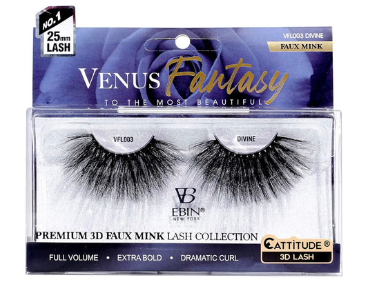 Ebin CATTITUDE 3D LASHES Venus Fantasy | 25mm Faux Mink Lashes-DIVINE