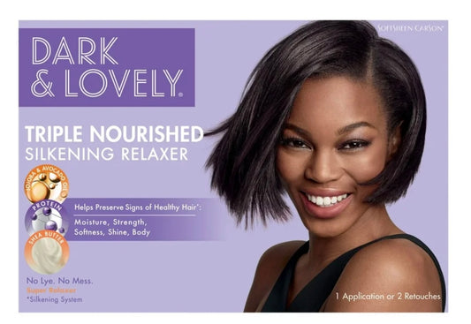 Dark and Lovely Triple Nourished Shine Enhancing, No-Lye Hair Relaxer, for All Hair Types