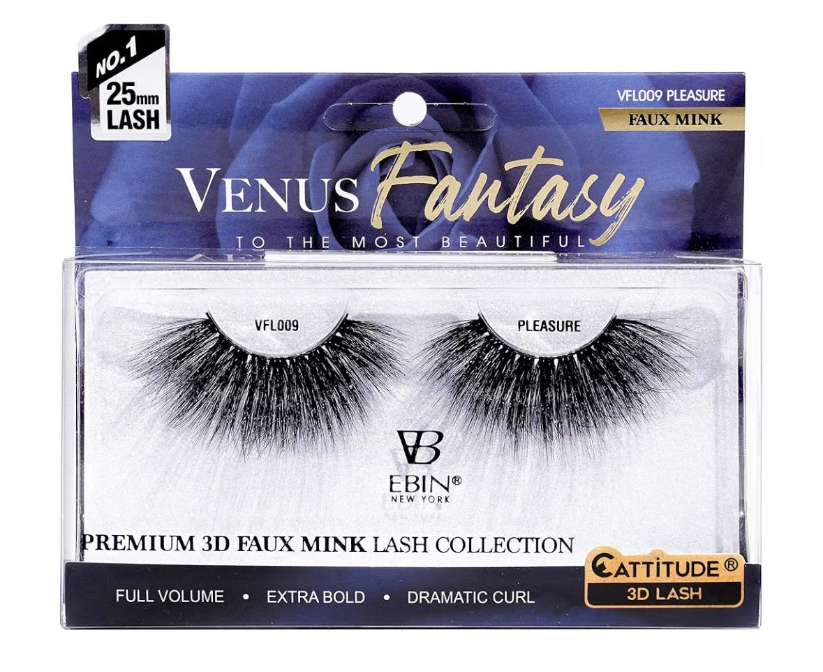 Ebin CATTITUDE 3D LASHES Venus Fantasy | 25mm Faux Mink Lashes-PLEASURE