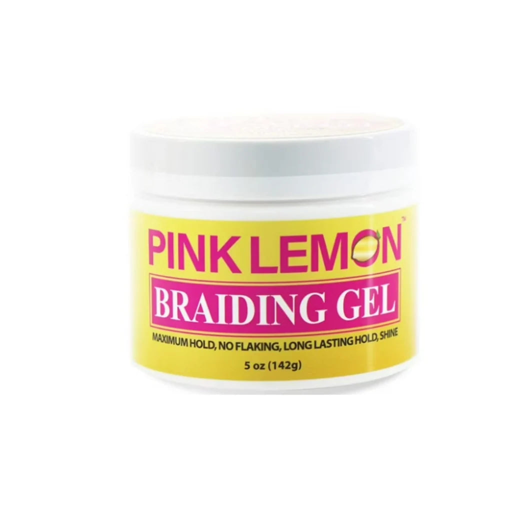 Pink Lemon Braiding Gel, Maximum Hold for Braids, Locs, Twists & Edges, 5oz