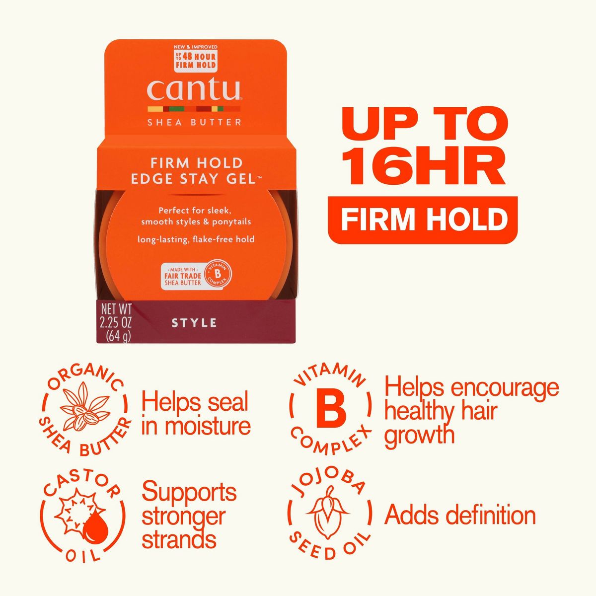 Cantu Extra Hold Edge Stay Gel - 2.25oz