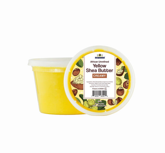 Akwaaba African Creamy Yellow Shea Butter 15oz