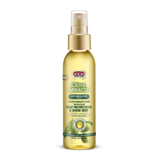 African Pride Olive Miracle Anti Breakage Heat Protection Shine Mist
