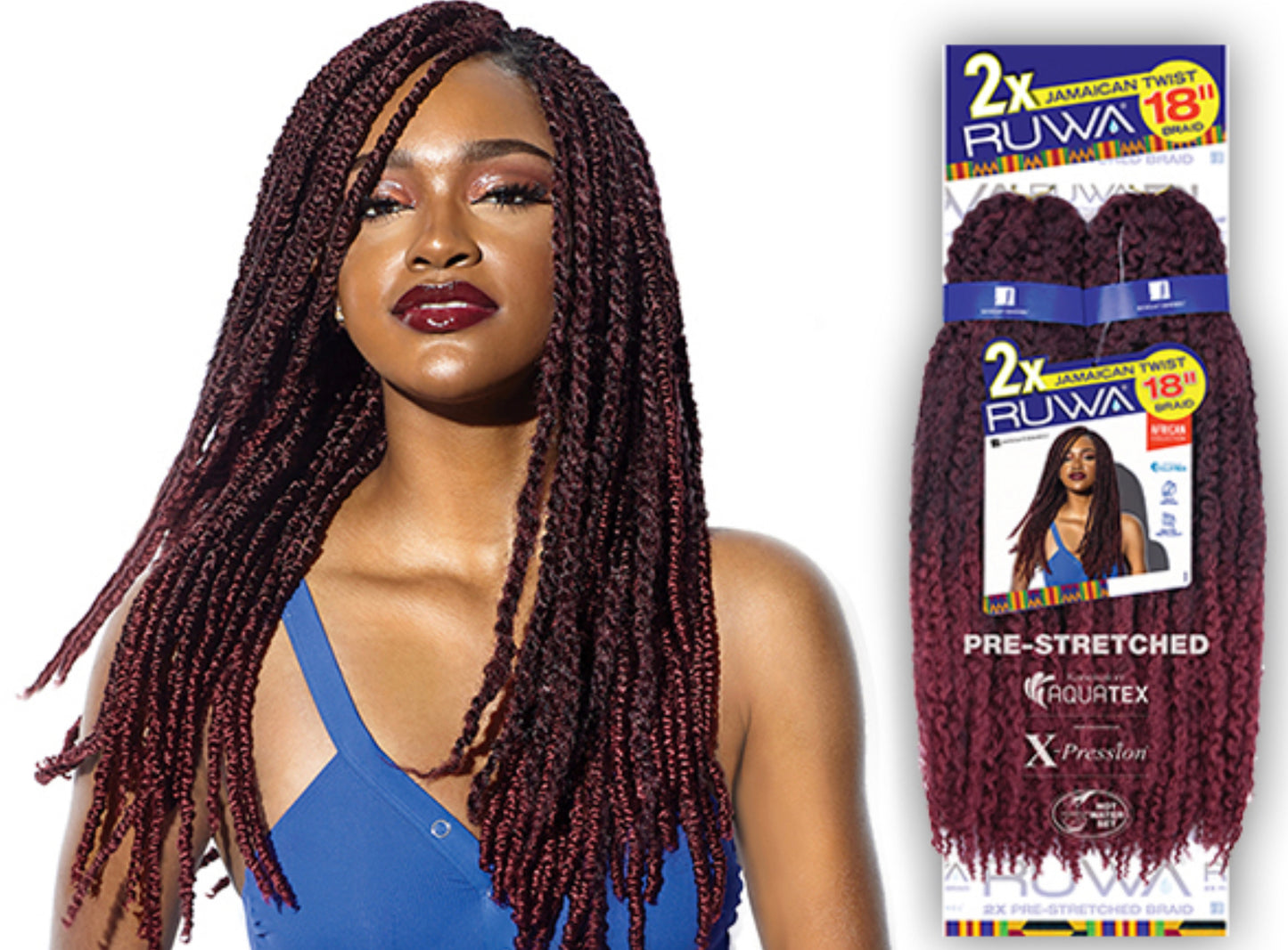 Sensationnel 2X Jamaican Twist Braid Hair / Marley Hair 18”